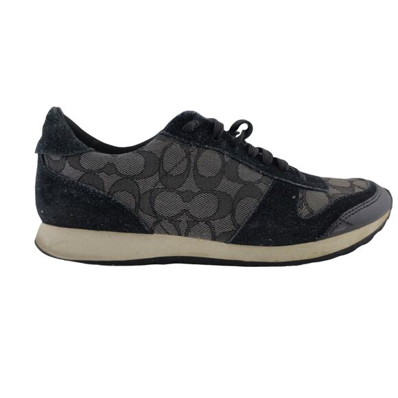 Coach Mason Signature Jacquard Womens Sneaker Size 9.5B Black And Gray Canvas - Picture 1 of 13